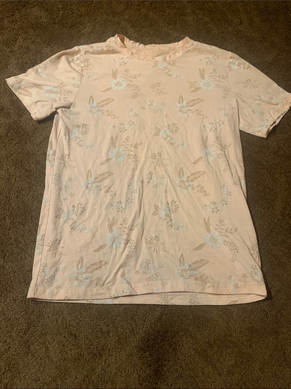 Hurley Peach Floral Short Sleeve Tee